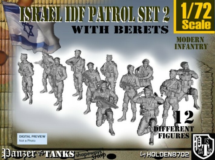 1-72 IDF BERET PATROL SET 2 3d printed 