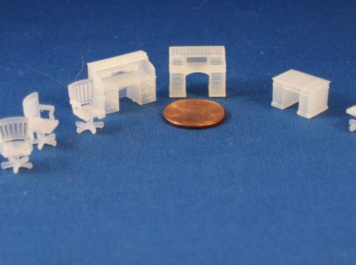 HO Scale Roll top Desks And Chairs 3d printed