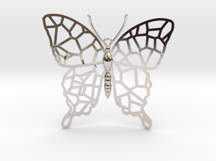 Butterfly Voroni Pendant 3d printed