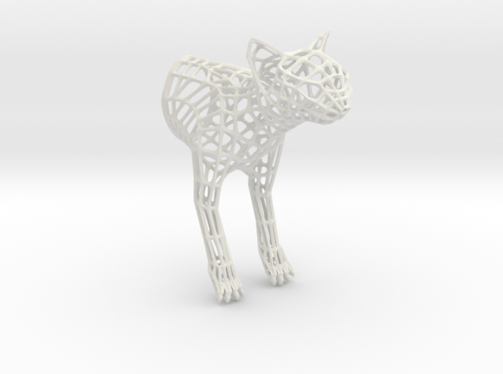 Silver Wire Cat Sculpture
