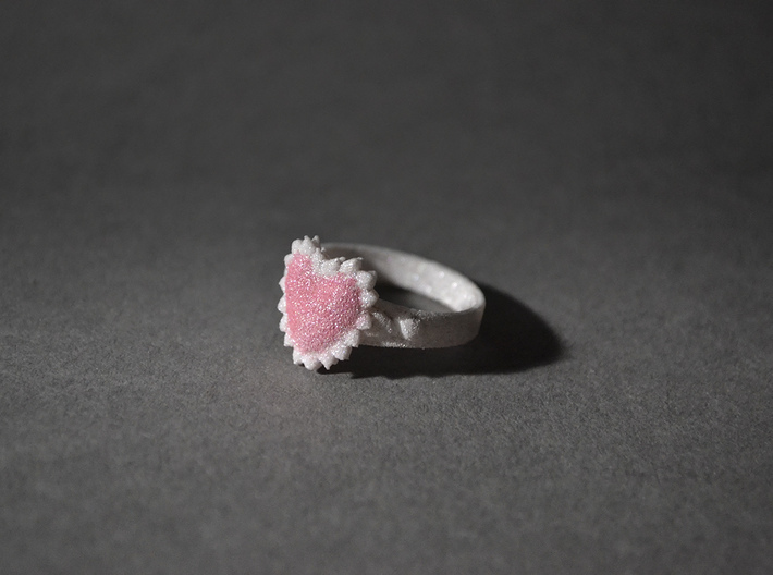 Crystal Heart Ring 3d printed
