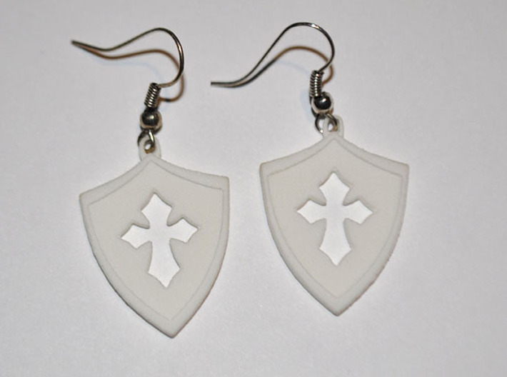 Shield Cross Cutout Pendant/Charm 3d printed Cross cutout earings