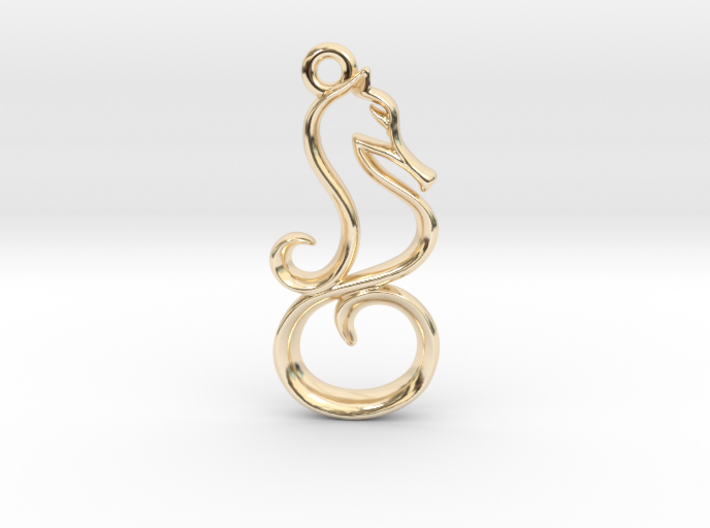 Tiny Seahorse Charm 3d printed