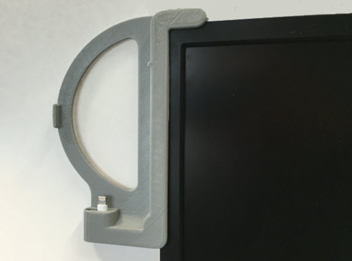 iPhone 6, No Case, Standard Lightning - Dock 3d printed Dock Mounted on Monitor