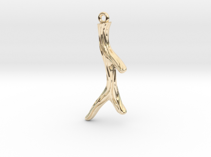 Short Textured Branch Earring or Pendant 3d printed