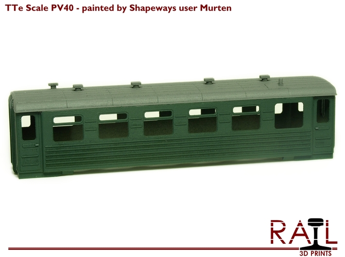 TTe - PV40 - Soviet 750mm Narrow Gauge Coach 3d printed Photograph courtesy of Shapeways user Murten.