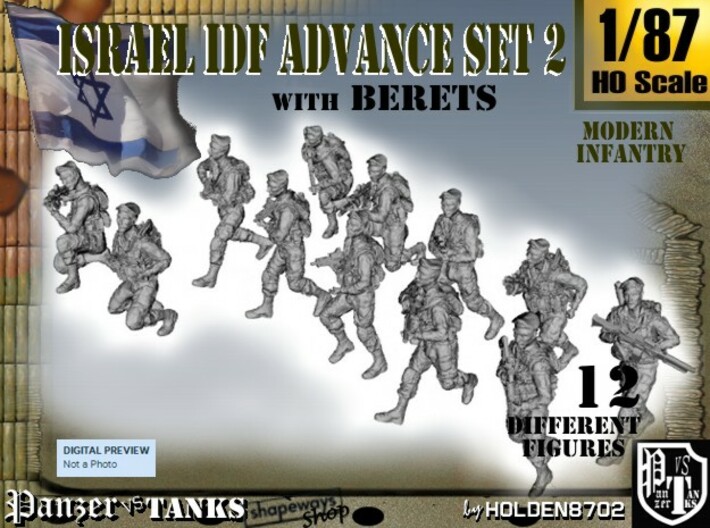 1-87 IDF BERET ADVANCE SET 3 3d printed 