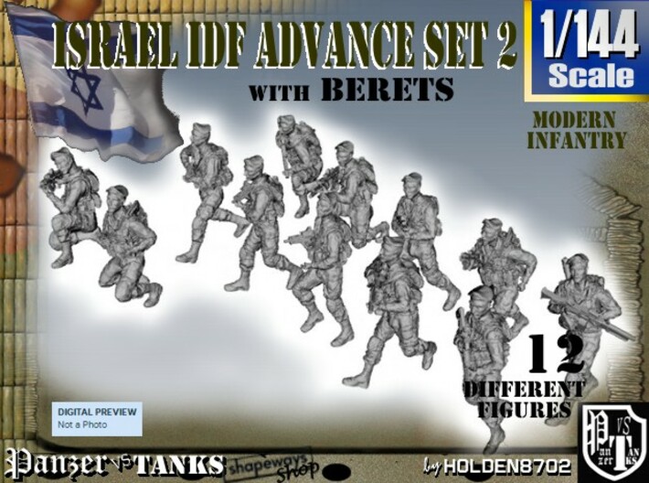 1-144 IDF BERET ADVANCE SET 3 3d printed 