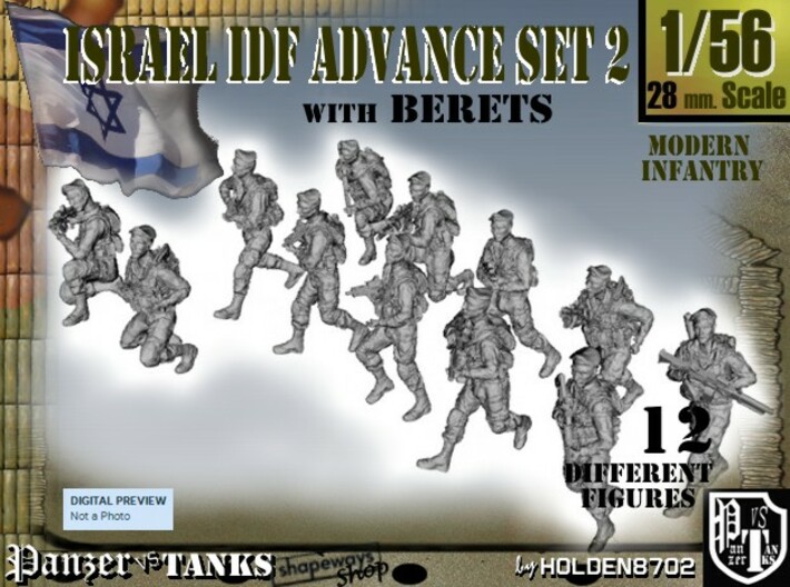 1-56 IDF BERET ADVANCE SET 3 3d printed 