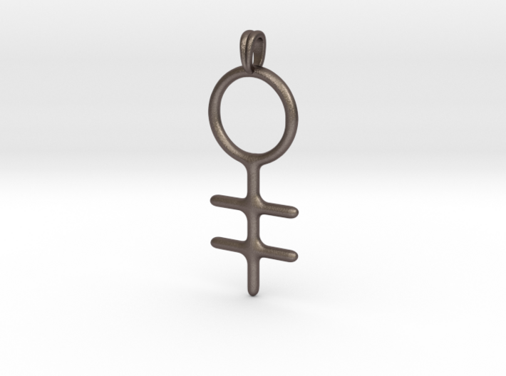 BRASS Alchemy Jewelry Symbol Pendant 3d printed