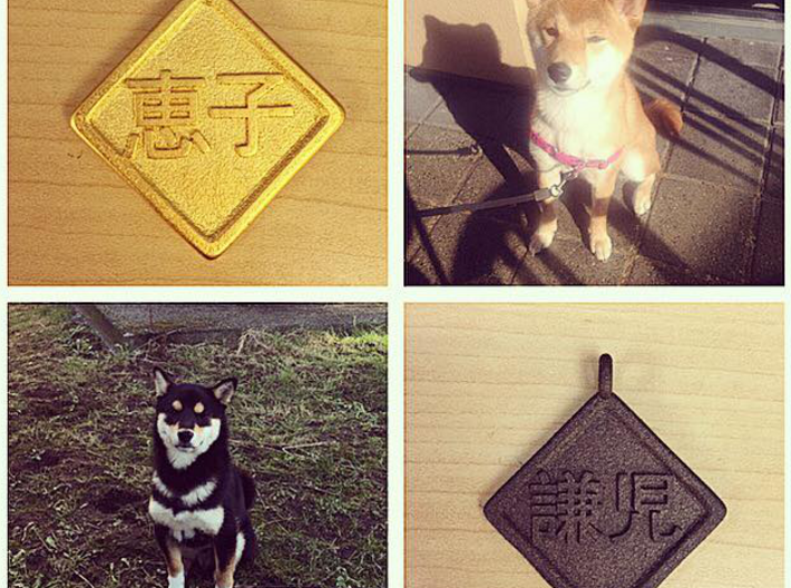 Japanese / Chinese Kanji Pet Tags 3d printed 