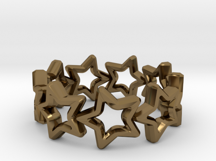 Stars Ring 17 3d printed