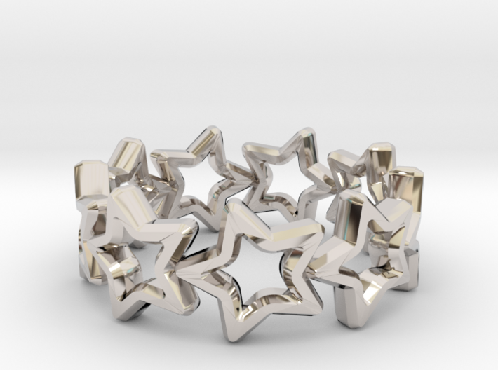 Stars Ring 17 3d printed