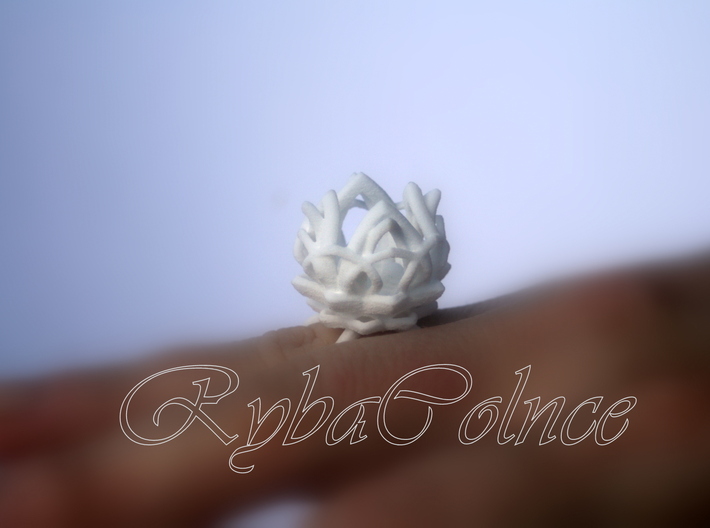 The Lotus Flower Ring / size 7 1/2 US 3d printed