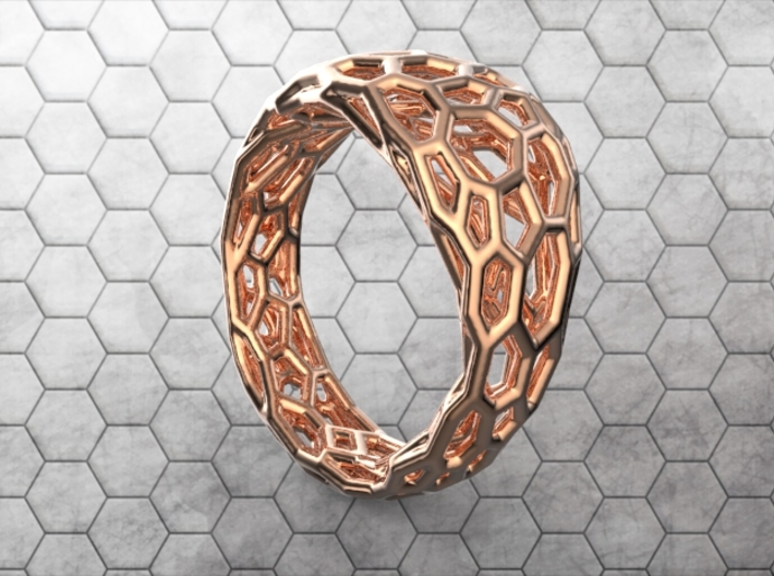 Voronoi ring 1.6cm(interior) 3d printed 
