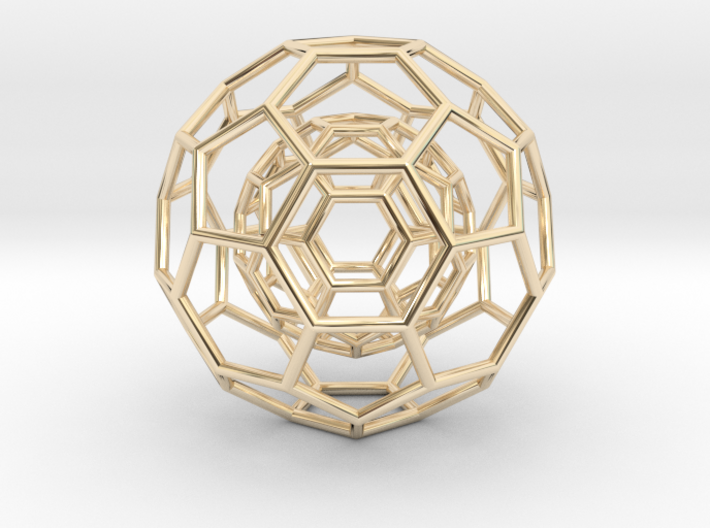 0378 2-Grid Truncated Icosahedron #1#2 (6.3cm) 3d printed