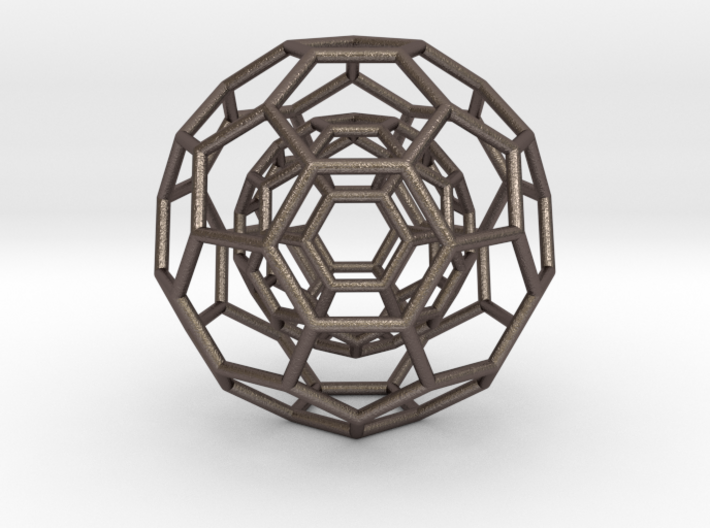 0378 2-Grid Truncated Icosahedron #1#2 (6.3cm) 3d printed