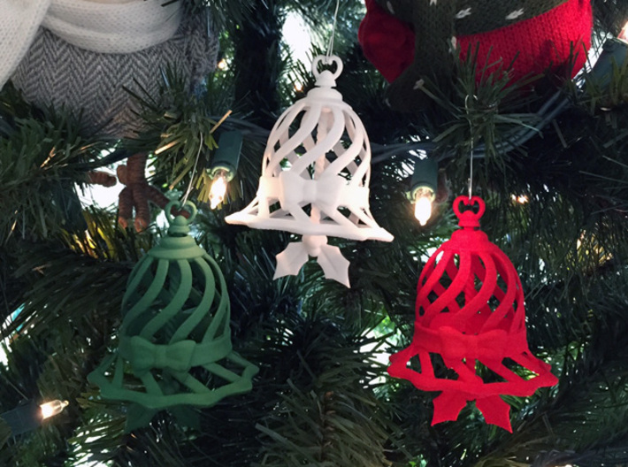 Customizable Holiday Bell Ornament 3d printed 