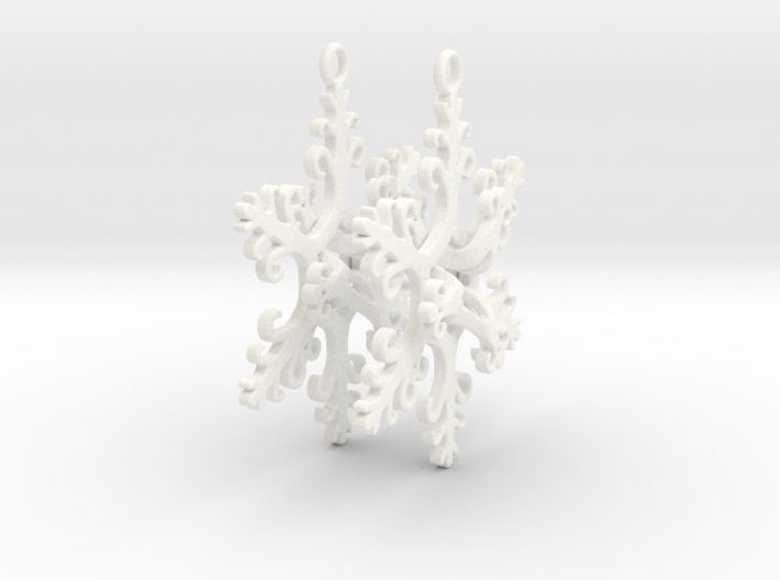 Interlaced Snowflake Earrings 3d printed 