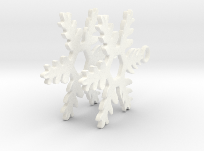 Evergreen Snowflake Earrings 3d printed 