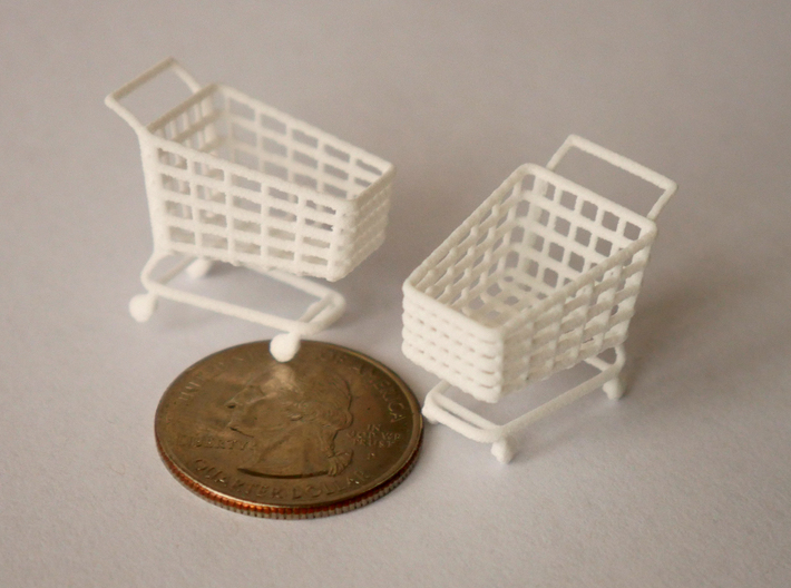 5 X Miniature Shopping Trolleys 3d printed