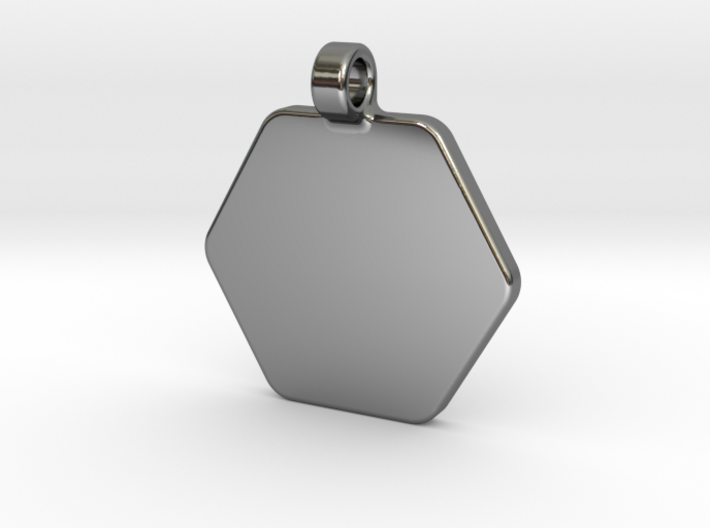 Your embossed pendant, hexagonal, 25mm. 3d printed