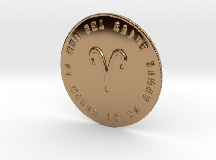 Aries Zodiac Lucky Coin Charm 3d printed