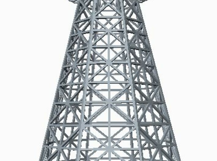 Tesla Tower Miniature 3d printed Low perspective rendering