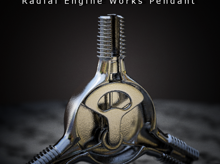 Radial Engine Works Pendant 3d printed