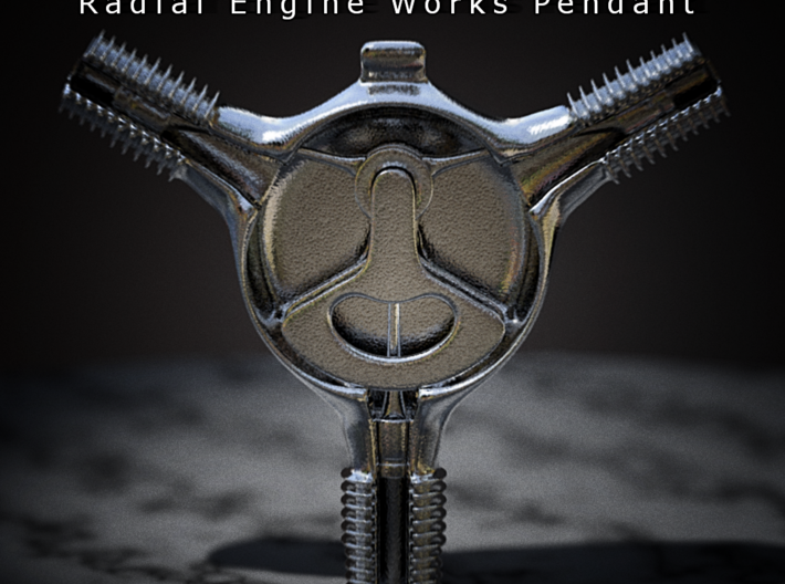 Radial Engine Works Pendant 3d printed