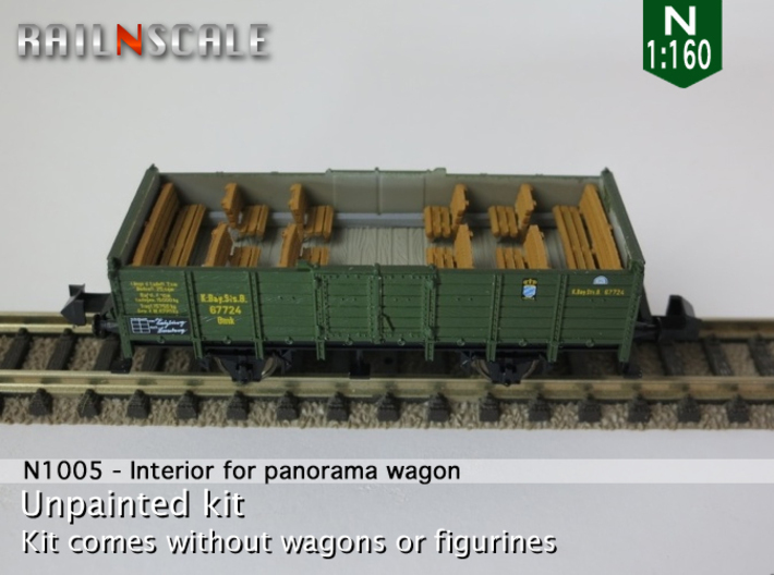 Interior for panorama wagon (N 1:160) 3d printed