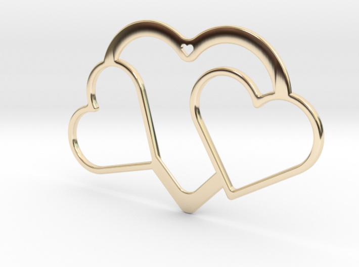 Hearts Necklace / Pendant-04 3d printed
