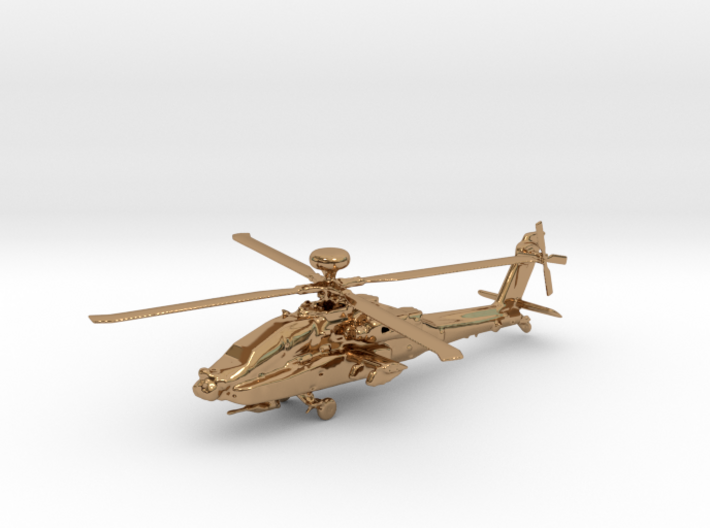 Helicopter Apache Ah-64 Gold &amp; precious materials 3d printed