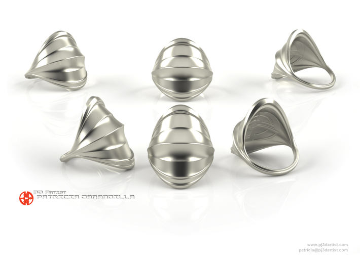 Horizon - Minimal Sterling Silver Ring 3d printed Polished Silver