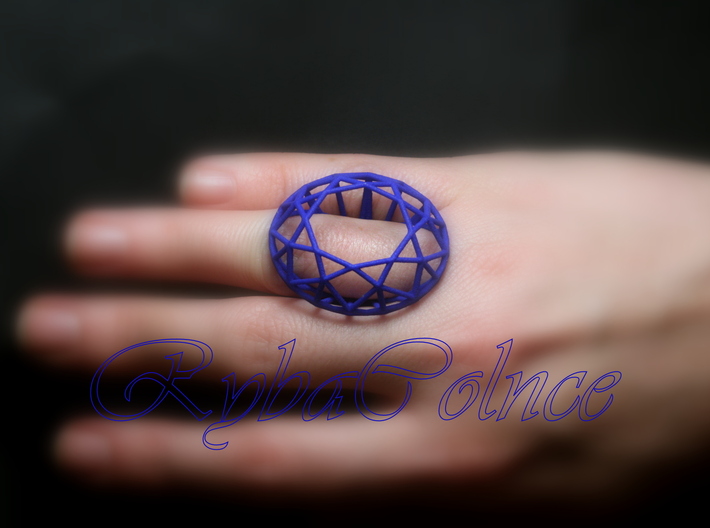 Ring The Diamond / size 6 US (16,5 mm) 3d printed