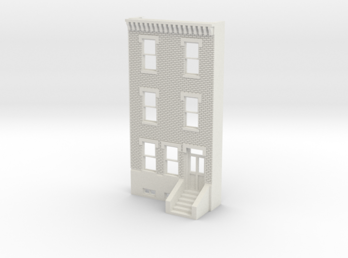 O SCALE ROW HOUSE FRONT BRICK 3S REV 3d printed