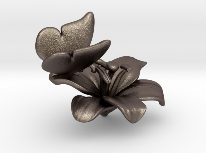 Butterfly And Lily Flower - S 3d printed