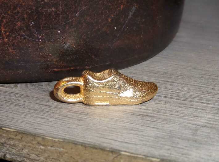 Nike Air Max 1 Sneaker Pendant 3d printed Polished Gold Steel, looking great!