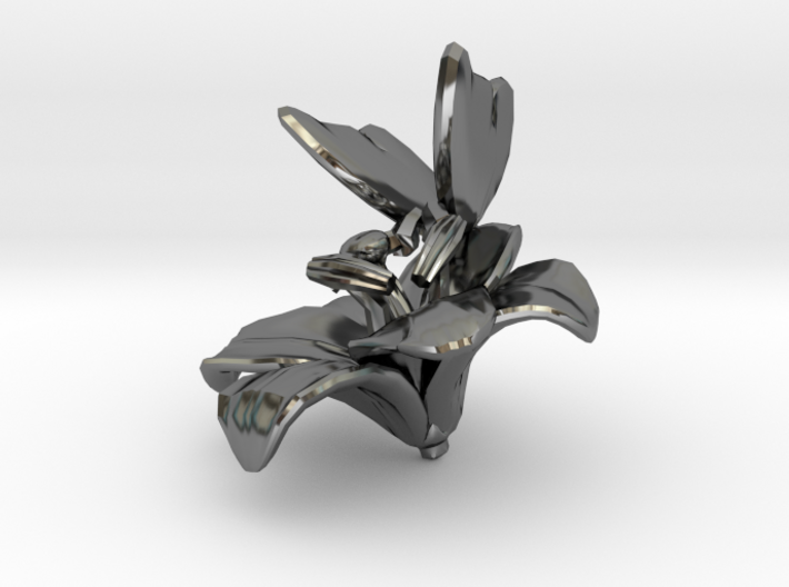Butterfly And Lily Flower 1 Rock - M 3d printed