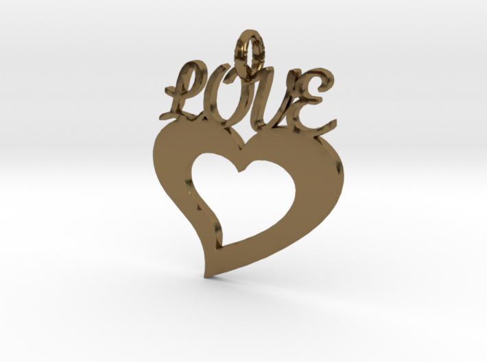 Love Heart Pendant 3d printed