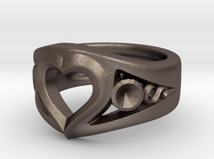 Heart Ring(Inner diameter of ring 16mm) 3d printed