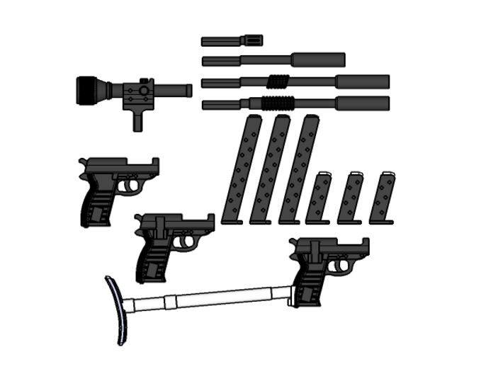 1:6 Modular Pistol Strong  Flexible 3d printed 