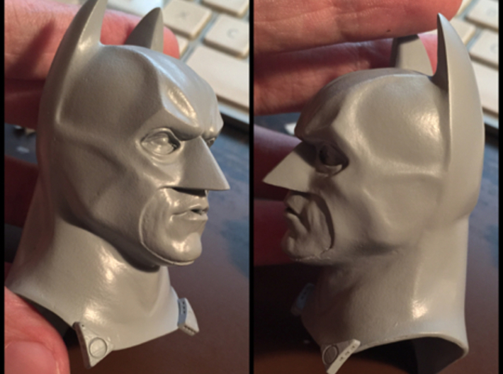 Dark Bat Knight BB Cape Clips 1/6TH 3d printed HEAD SCULPT NOT INCLUDED