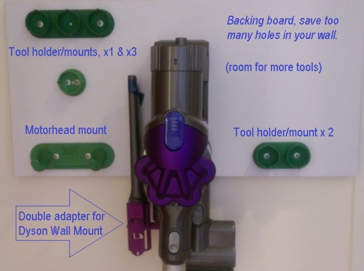 For Dyson V6 1xTool Holder/Mount 3d printed Possibilities