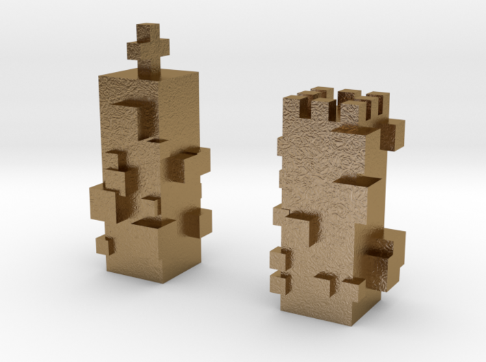 Cubic Chess - King &amp; Queen 3d printed
