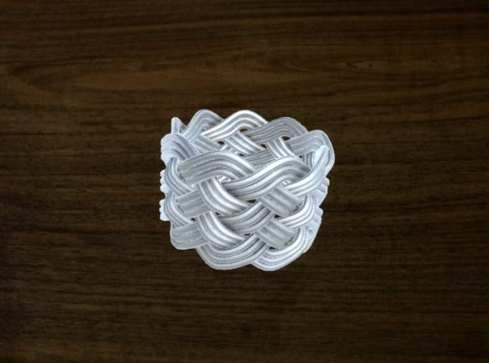 Turk's Head Knot Ring 6 Part X 9 Bight - Size 7.5 3d printed