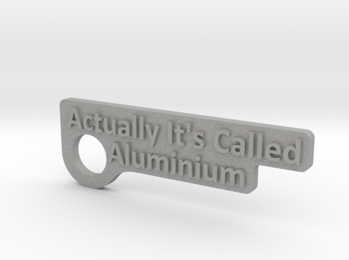 Aluminum keychain 3d printed