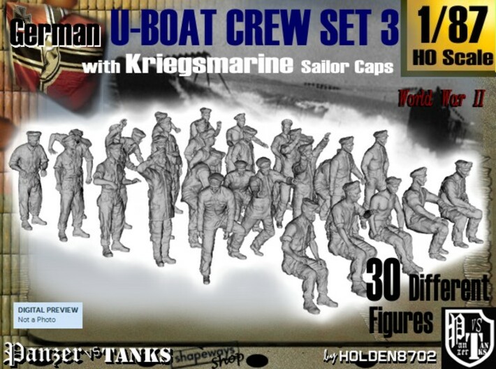 1-87 German U-Boot Crew Set3 3d printed 