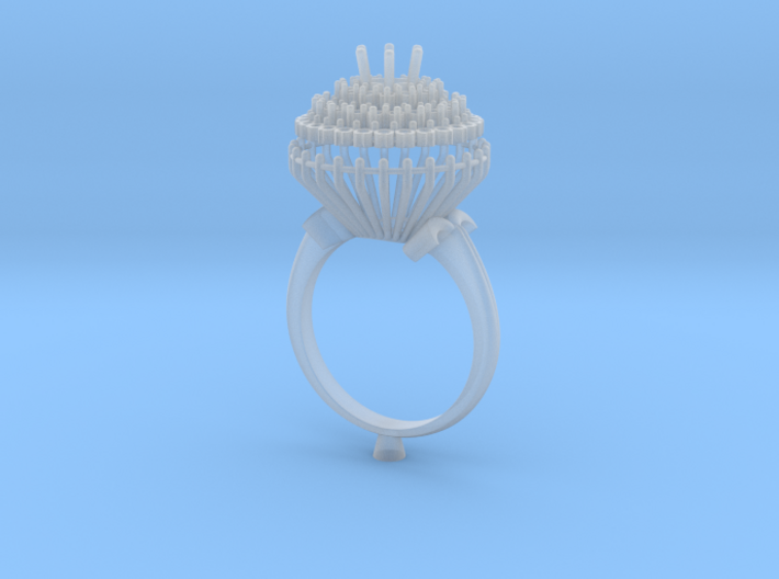 JT2- Castle Engagment Ring With Halo Separated Par 3d printed