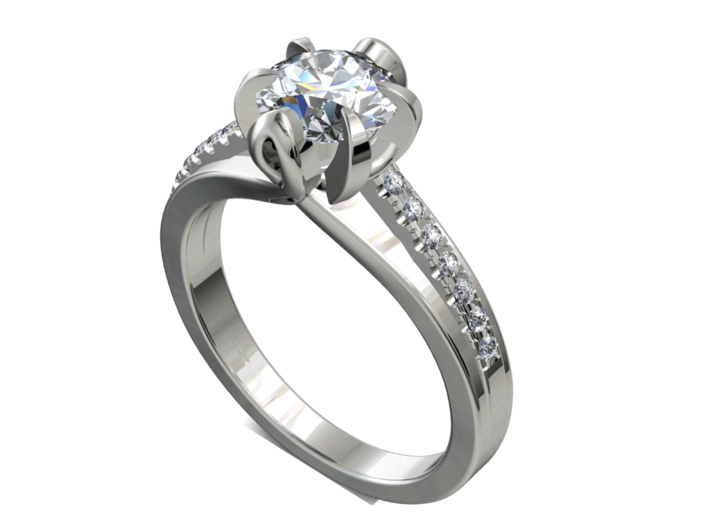 CB7- Engagement Ring Design Printed Wax Resin. 3d printed 